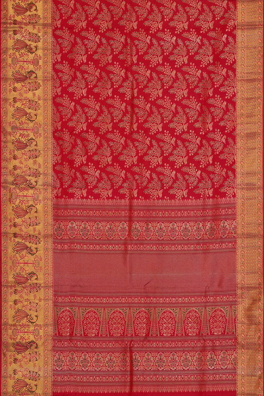 Image of Kanchipattu Red Brocade Saree